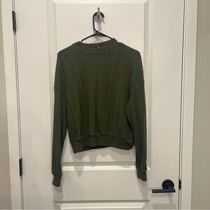 SHEIN Dark Green Ribbed Sweater